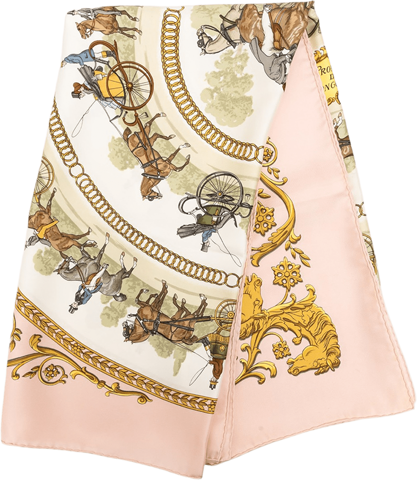 Hermès La Promenade De Longchamps Silk Scarf 90, från Luxclusif, i färgen light pink.