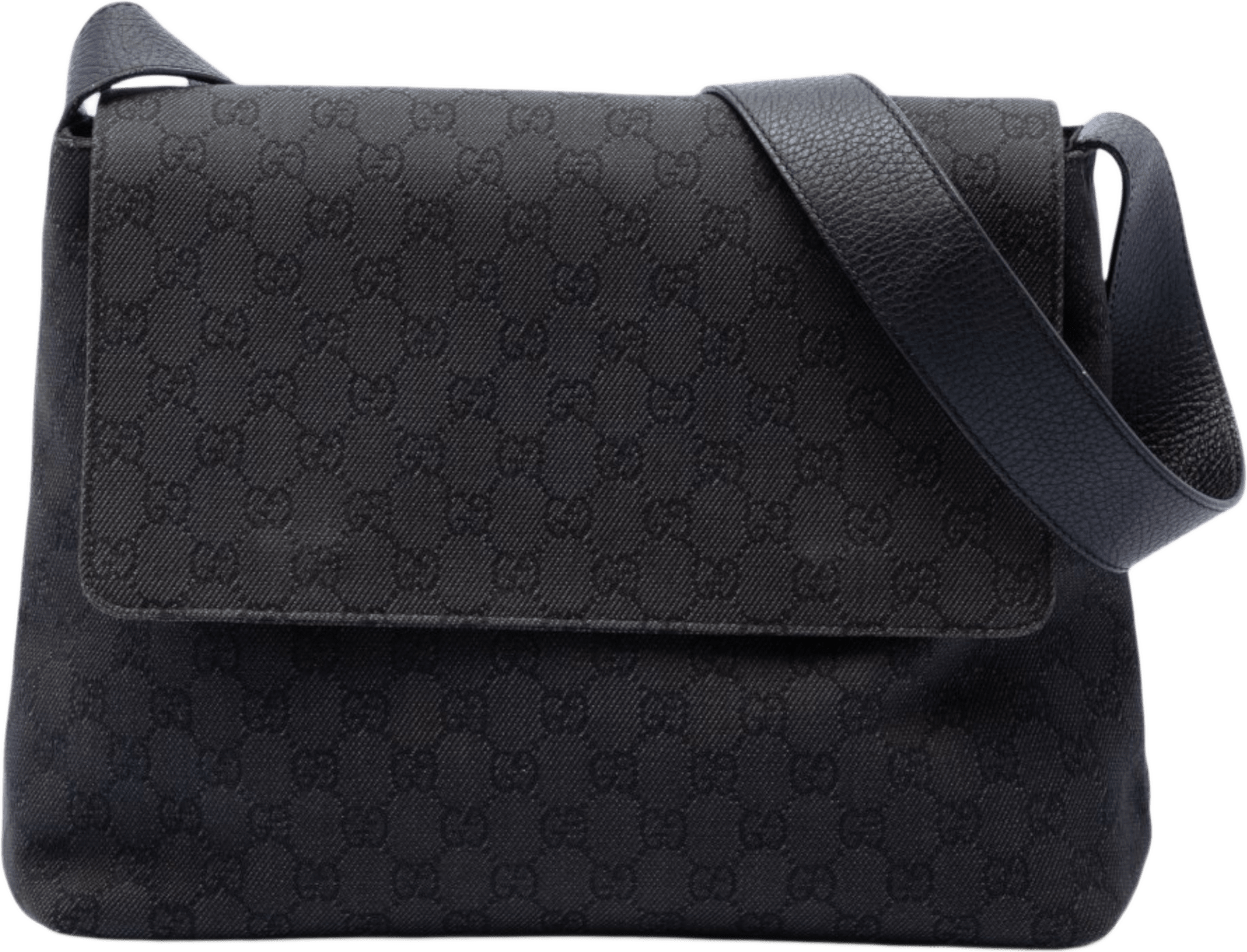 Gucci Gg Denim Messenger Bag, från Luxclusif, i färgen black.