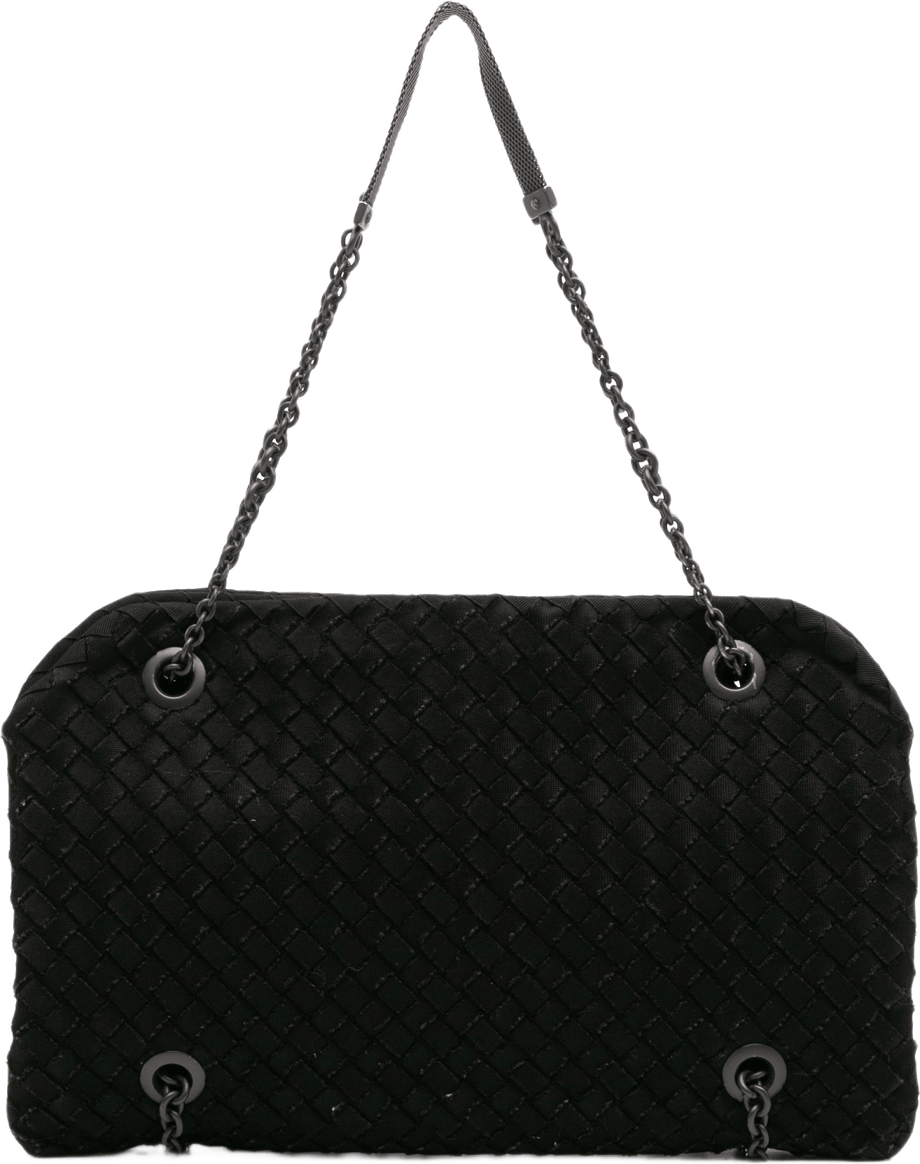 Bottega Veneta Grosgrain Intrecciato Duo Shoulder Bag, från Luxclusif, i färgen black.