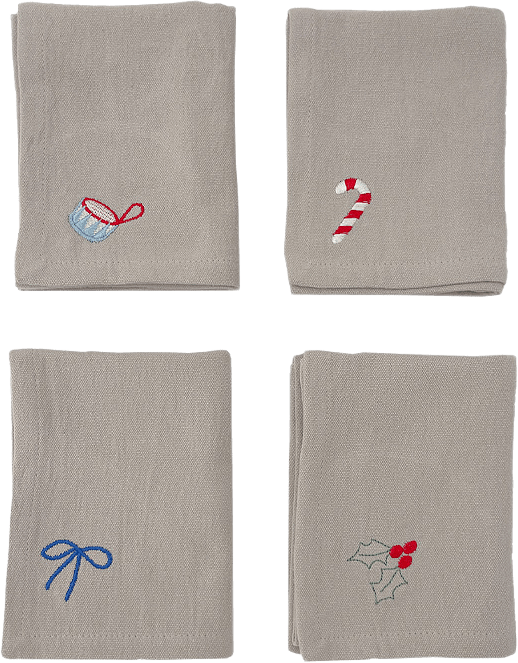 Christmas Napkin - Pack Of 4, från OYOY Living, i färgen clay.