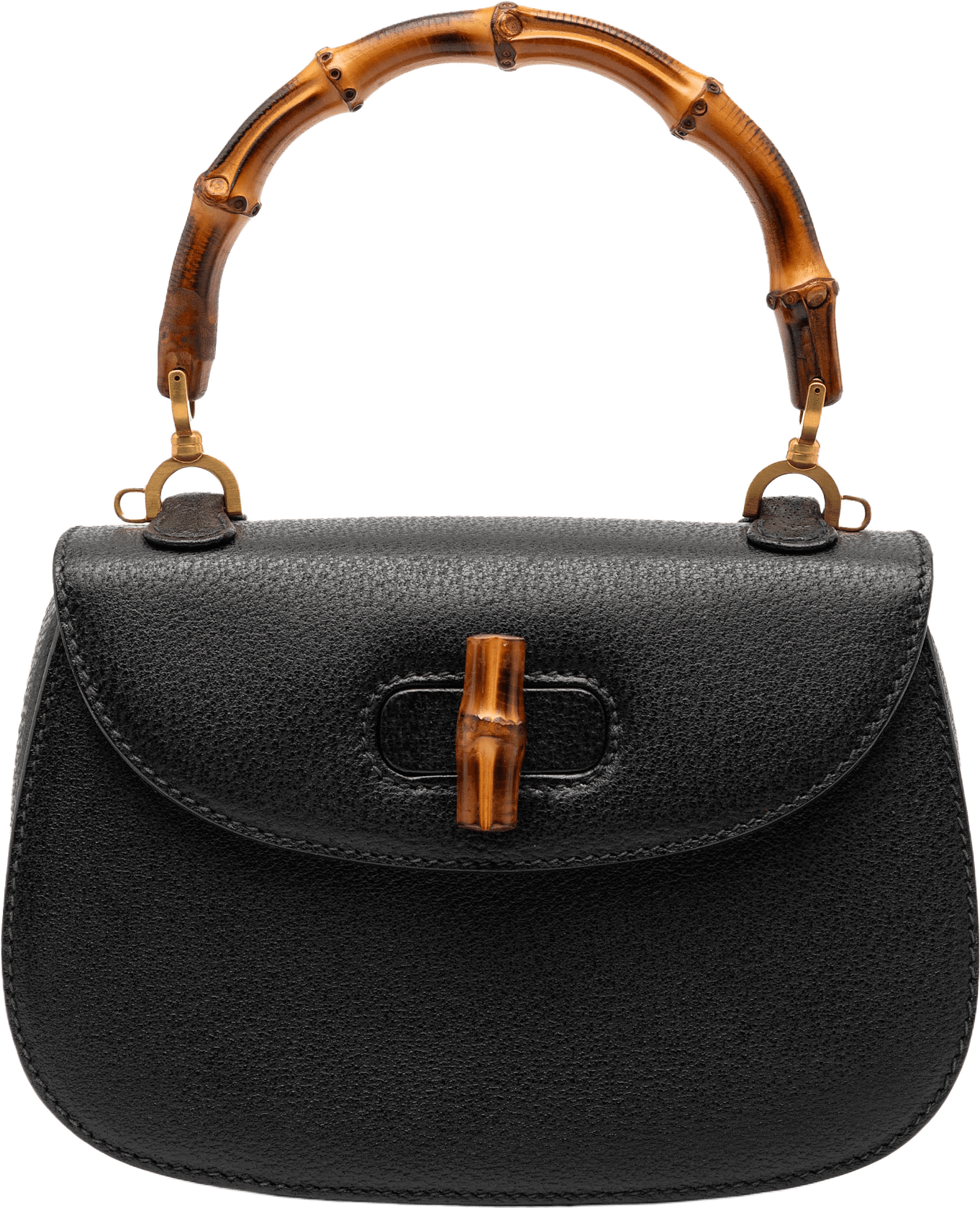 Gucci Grained Calfskin Bamboo Night, från Luxclusif, i färgen black.