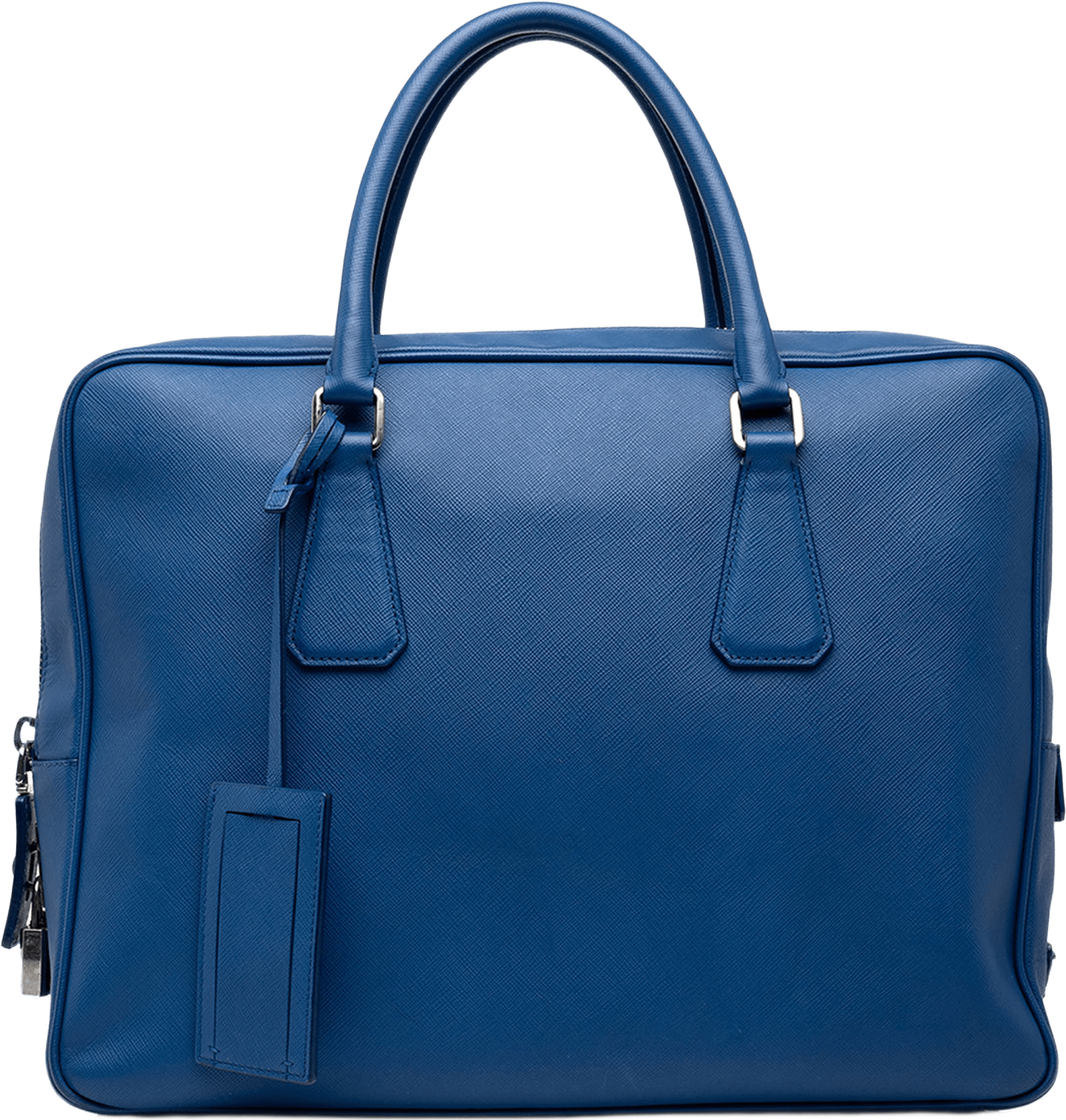 Prada Saffiano Business Bag, från Luxclusif, i färgen blå.