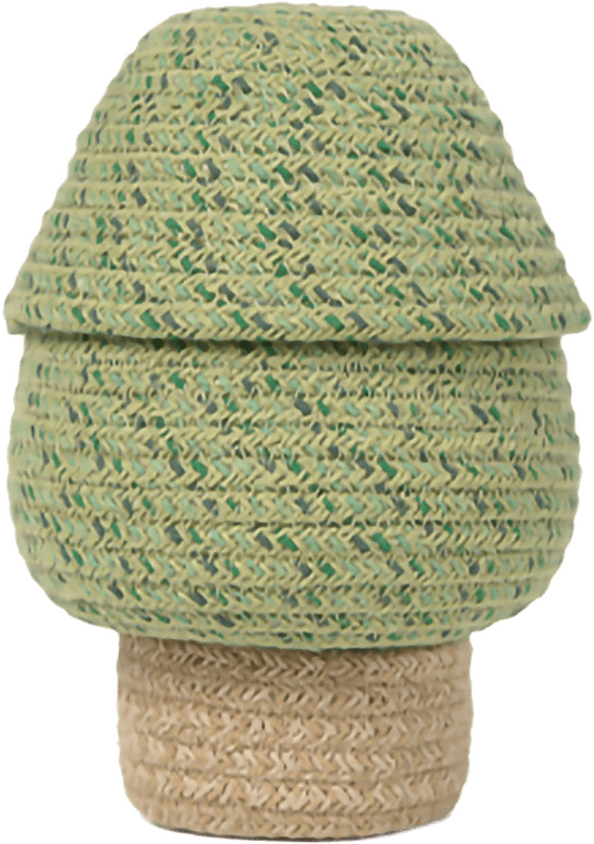 Korgträd, från LORENA CANALS, i färgen mandel, återvunnet garn gult, matcha, gröna ögon.