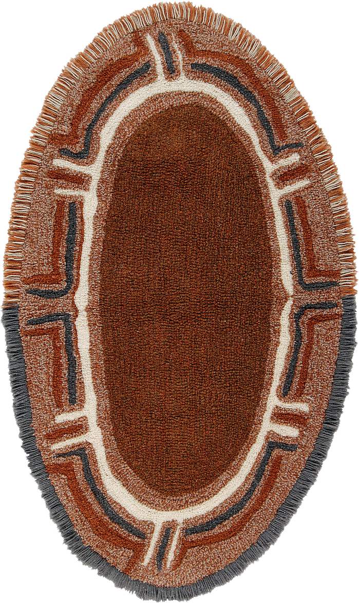 Tvättbar Ullmatta Woolable Karibu S, från LORENA CANALS, i färgen cinnamon, champagne, seashell, charcoal and walnut..