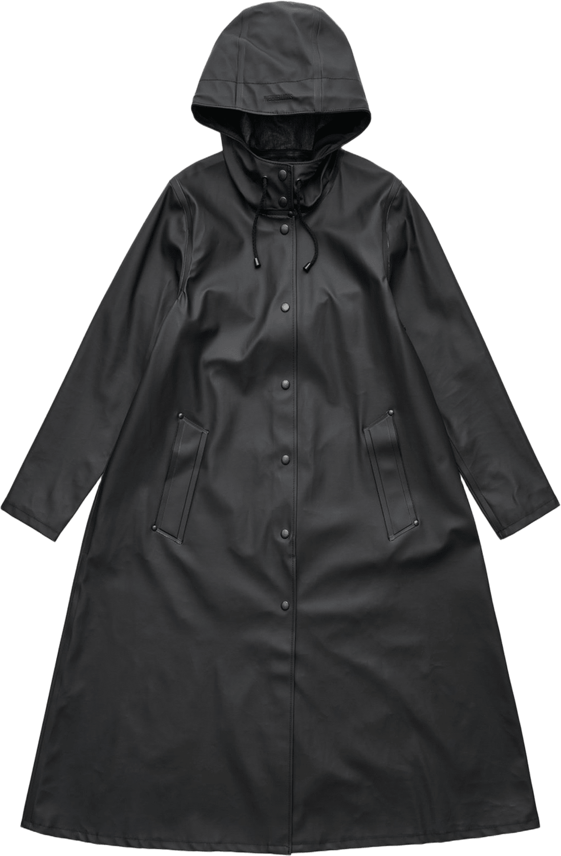 Mosebacke Long Raincoat, från Stutterheim, i färgen black.