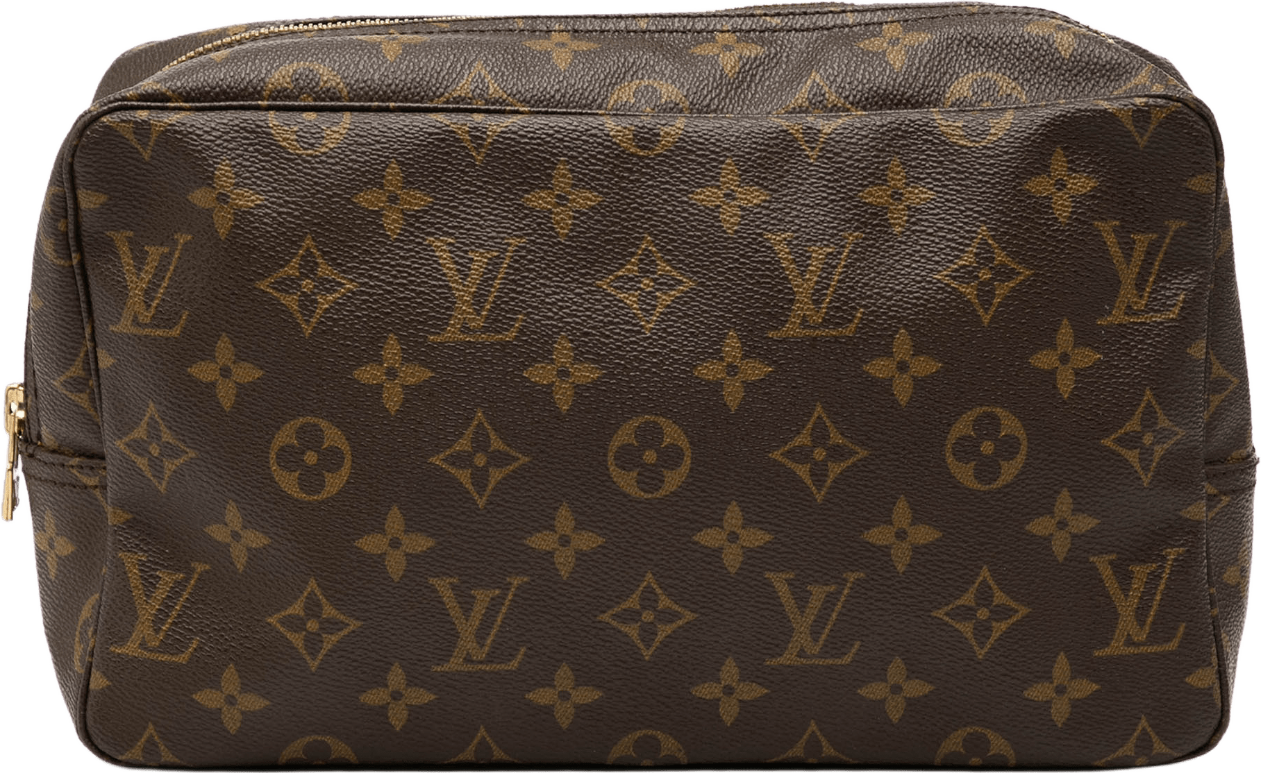 Louis Vuitton Monogram Trousse Toilette 28, från Luxclusif, i färgen brown.