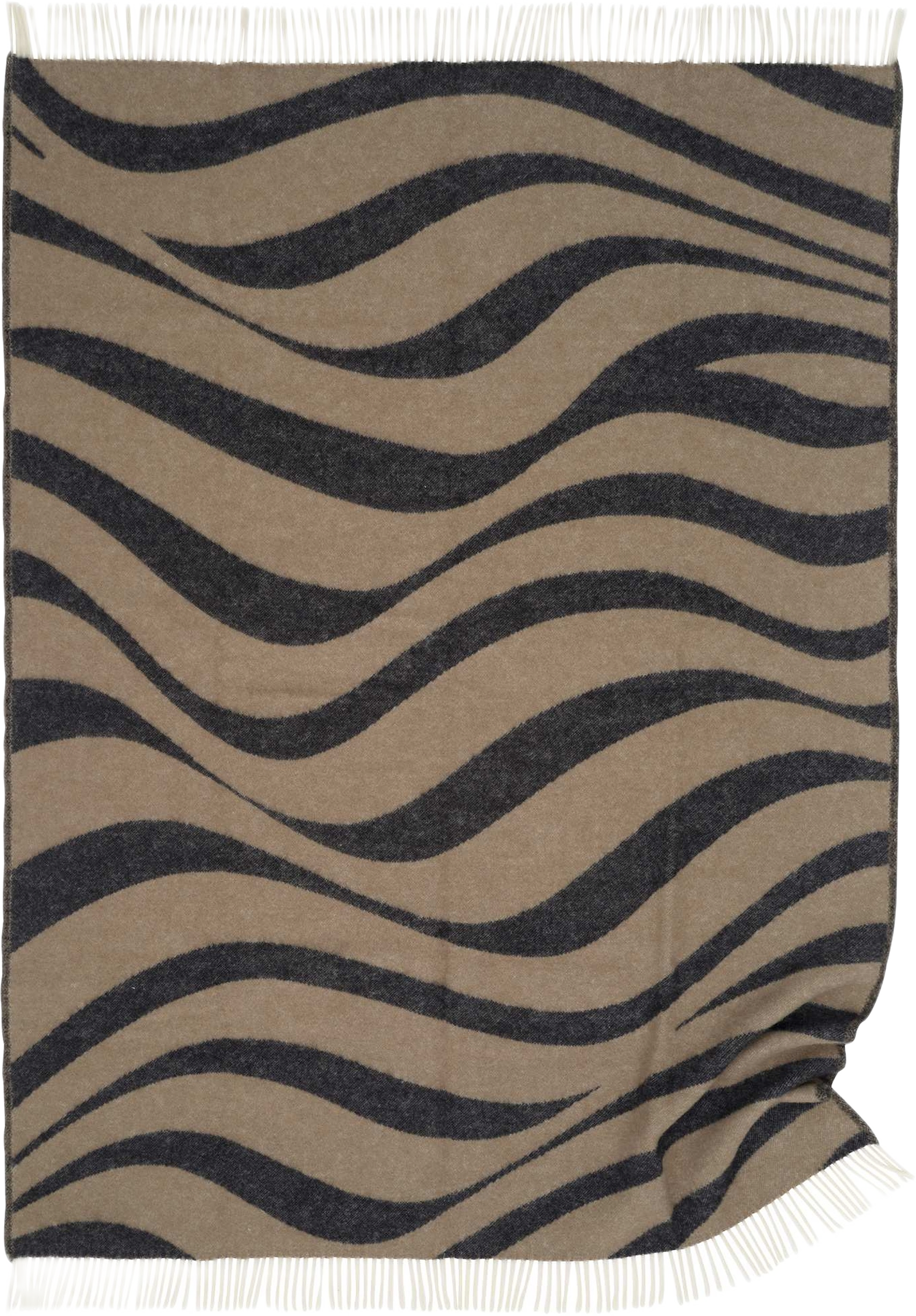 Pläd Flow, från Classic Collection, i färgen svart/beige.