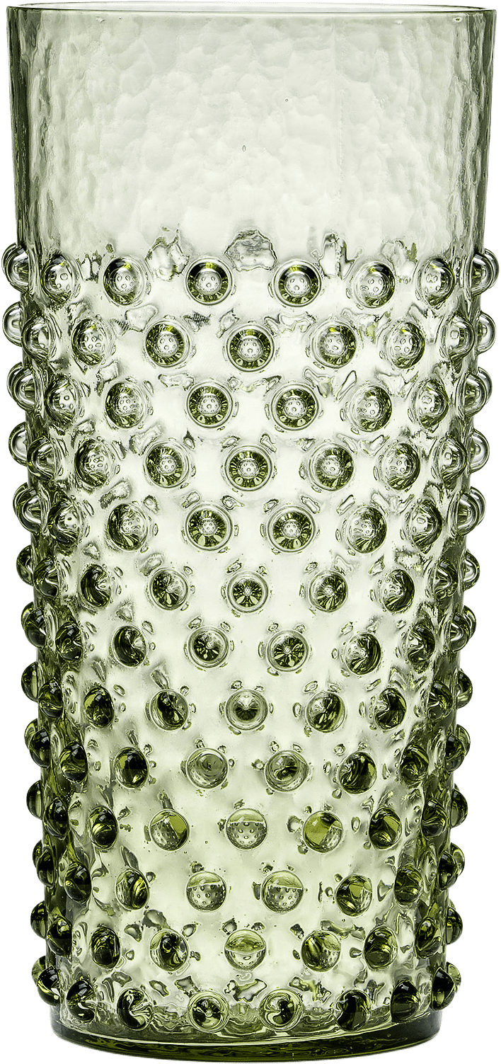Cecilia Dricksglas Höga, 2-pack, från In Flore, i färgen olive green.