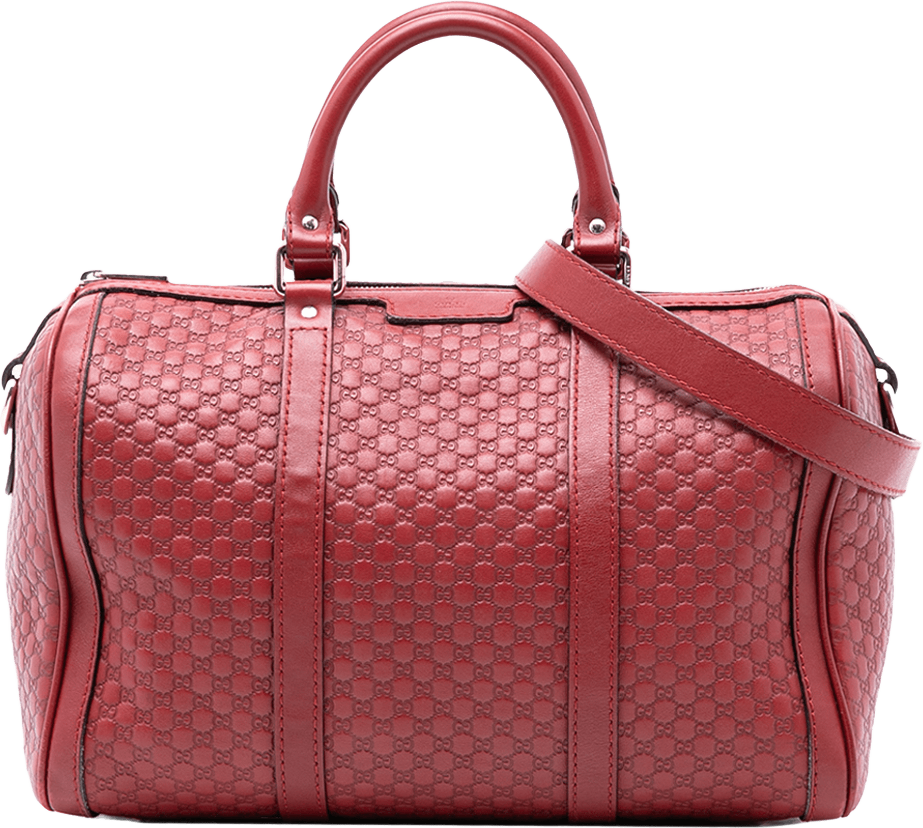 Gucci Medium Microguccissima Joy Boston Bag, från Luxclusif, i färgen red.