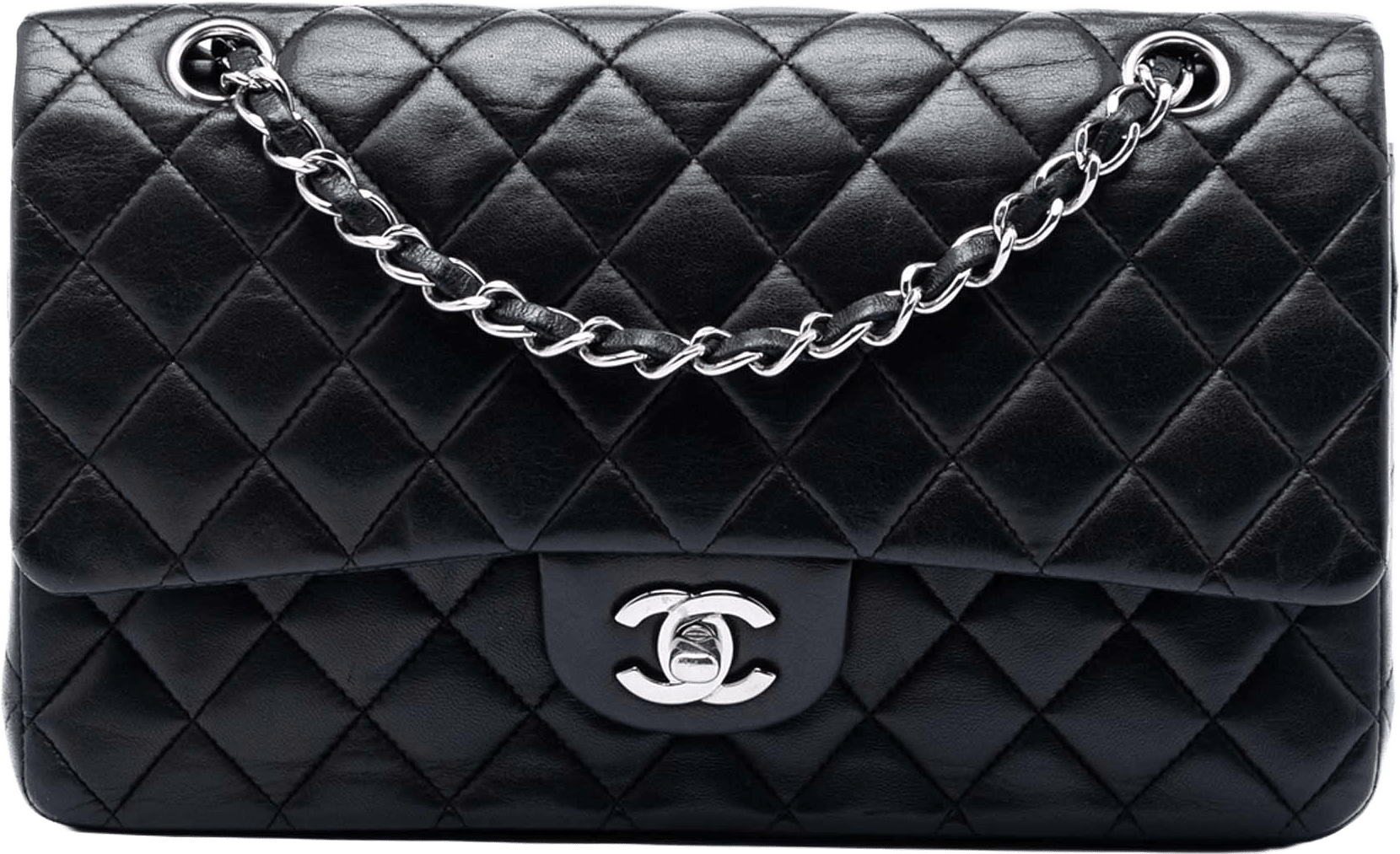Chanel Medium Classic Lambskin Double Flap, från Luxclusif, i färgen black.