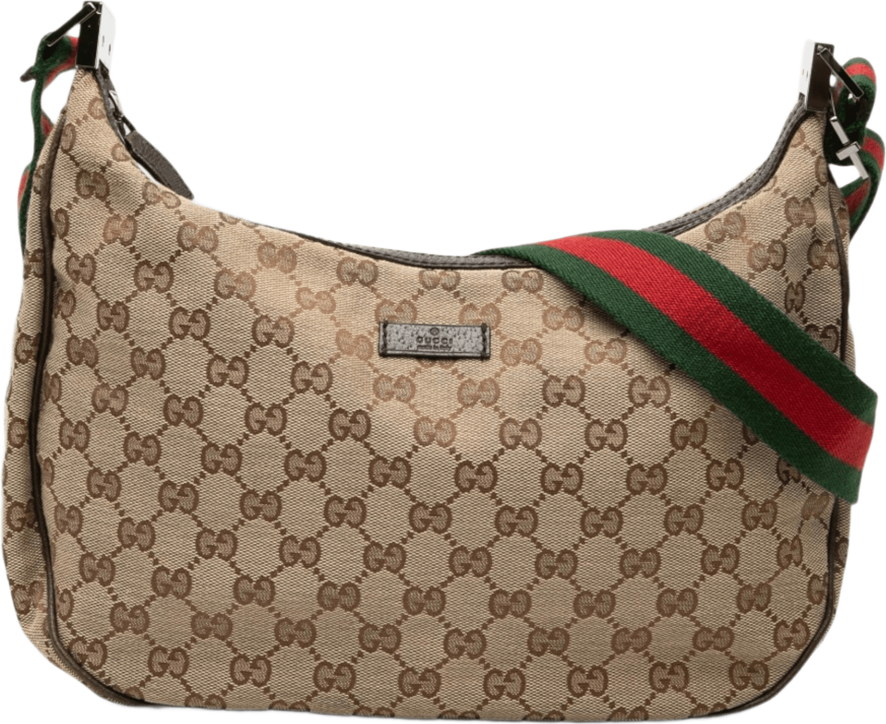 Gucci Gg Canvas Web Crossbody, från Luxclusif, i färgen beige.