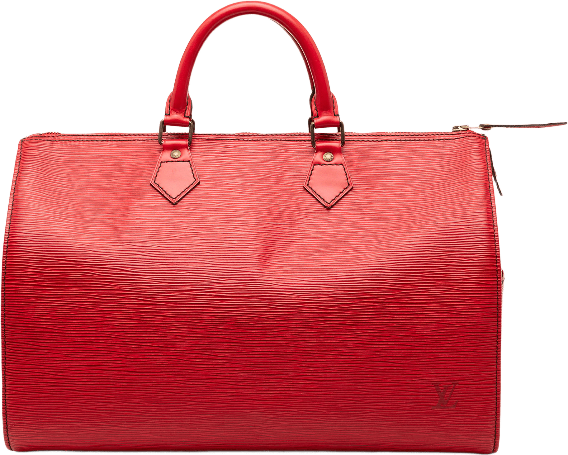 Louis Vuitton Epi Speedy 35, från Luxclusif, i färgen red.