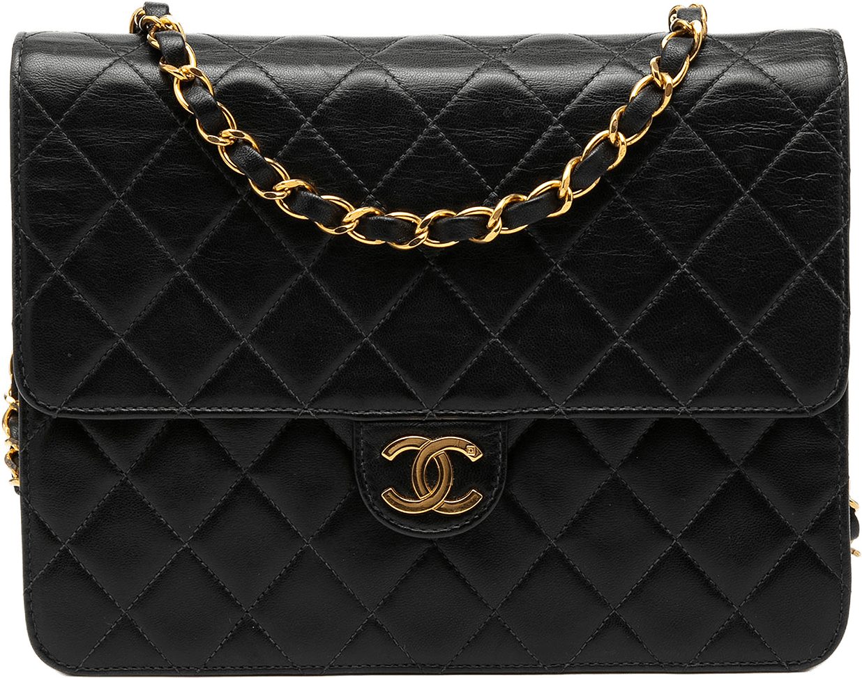 Chanel Small Cc Quilted Lambskin Single Flap, från Luxclusif, i färgen black.