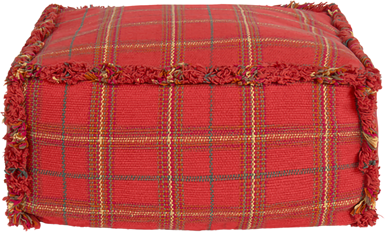 Handvävd Puff, från LORENA CANALS, i färgen lönnröd, fushia, terrakotta, jordbrun, ankgrön, honung, röd.