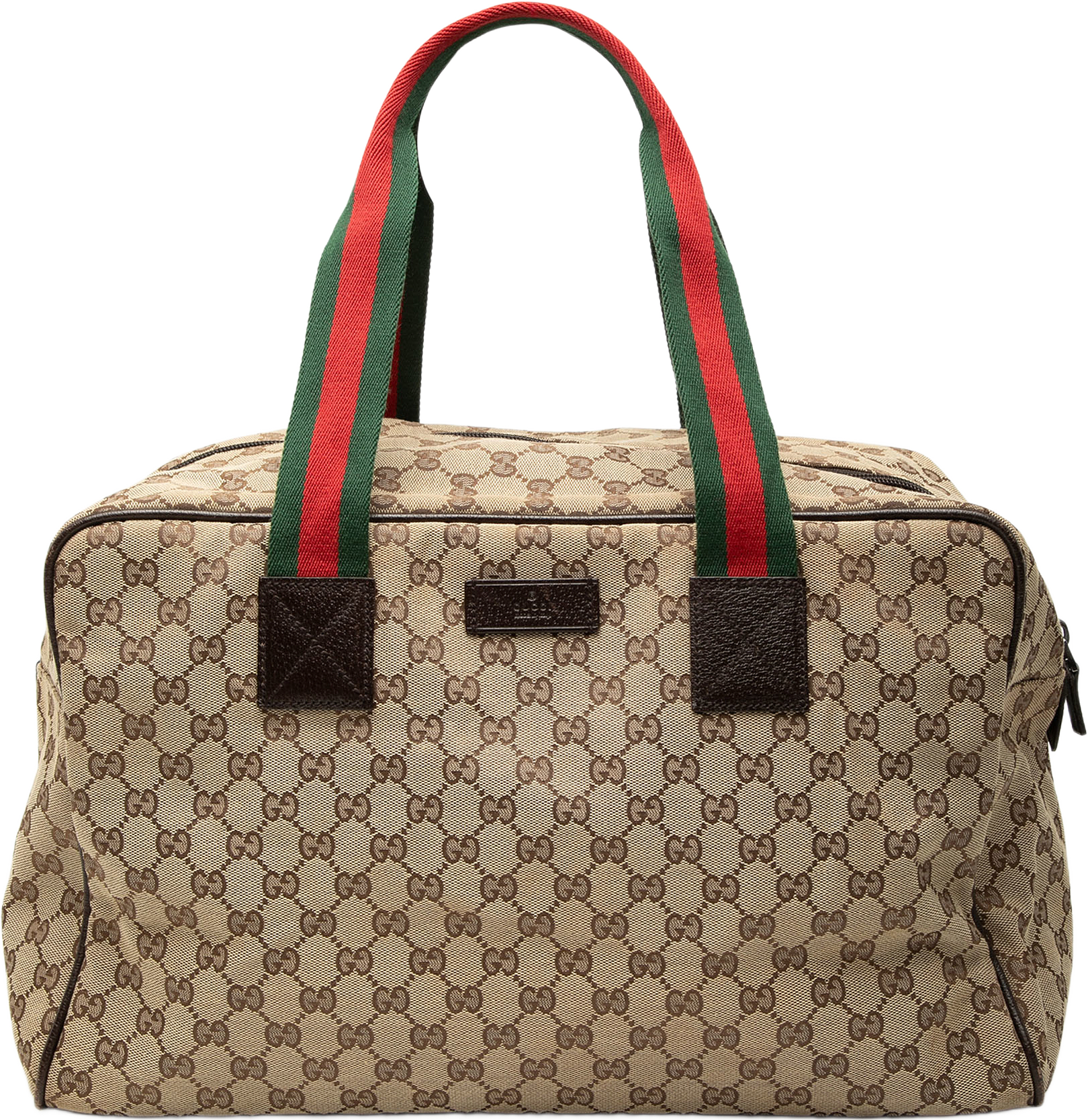 Gucci Gg Canvas Web Duffle Bag, från Luxclusif, i färgen beige.