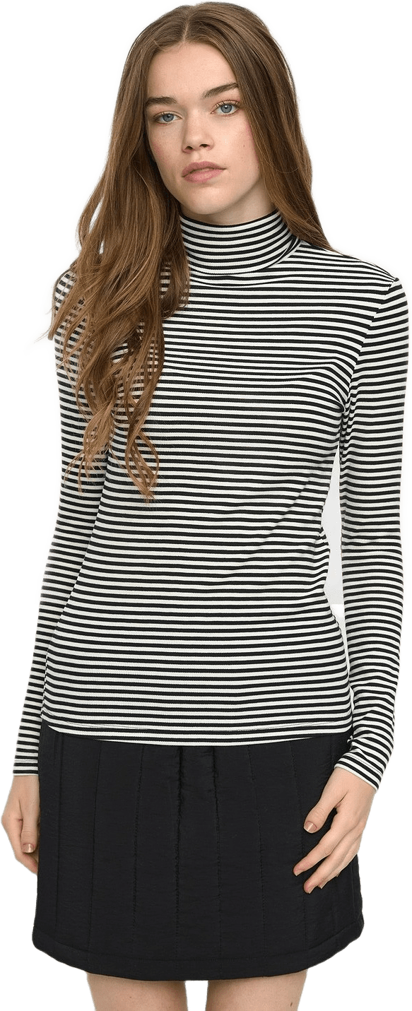 Srfenja Stripe Rollneck Top - Black