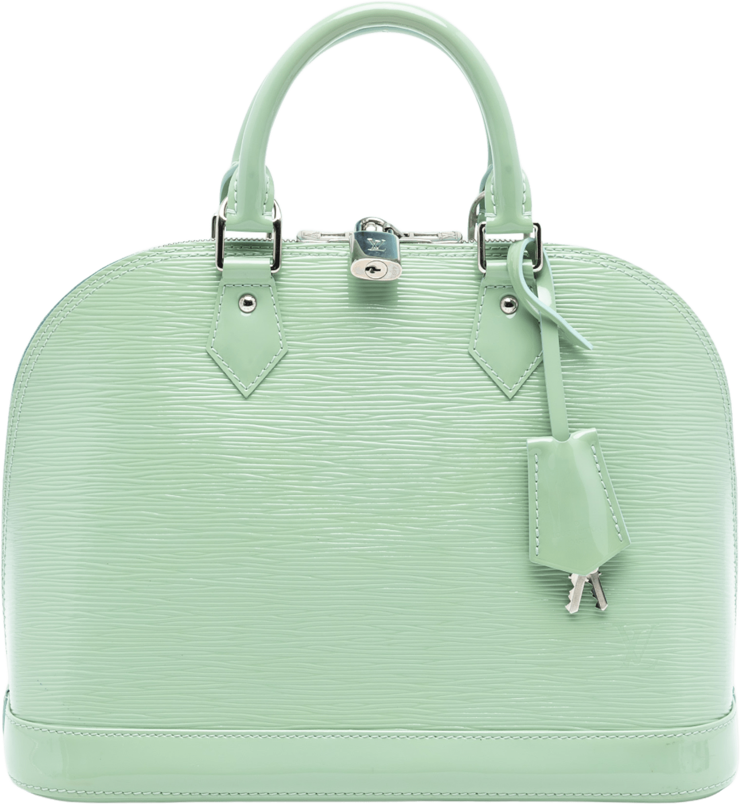 Louis Vuitton Epi Alma Pm, från Luxclusif, i färgen light green.