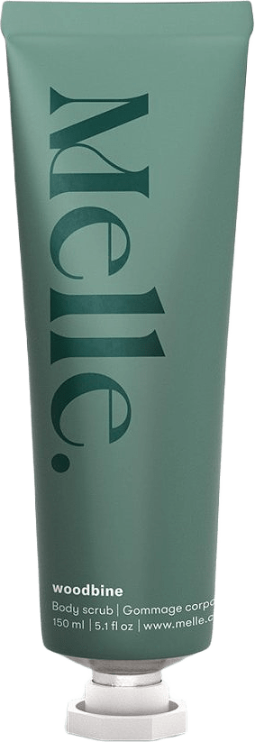 Woodbine Body Scrub, från Melle, i färgen grön.