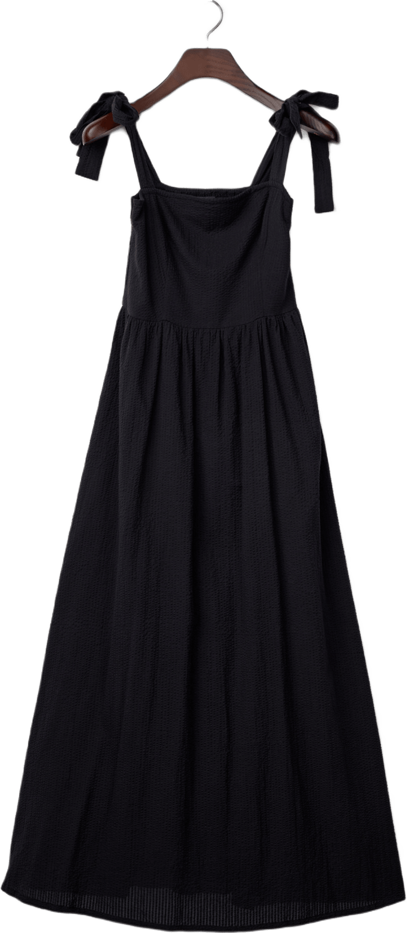 Bow-strap Seersucker Summer Dress