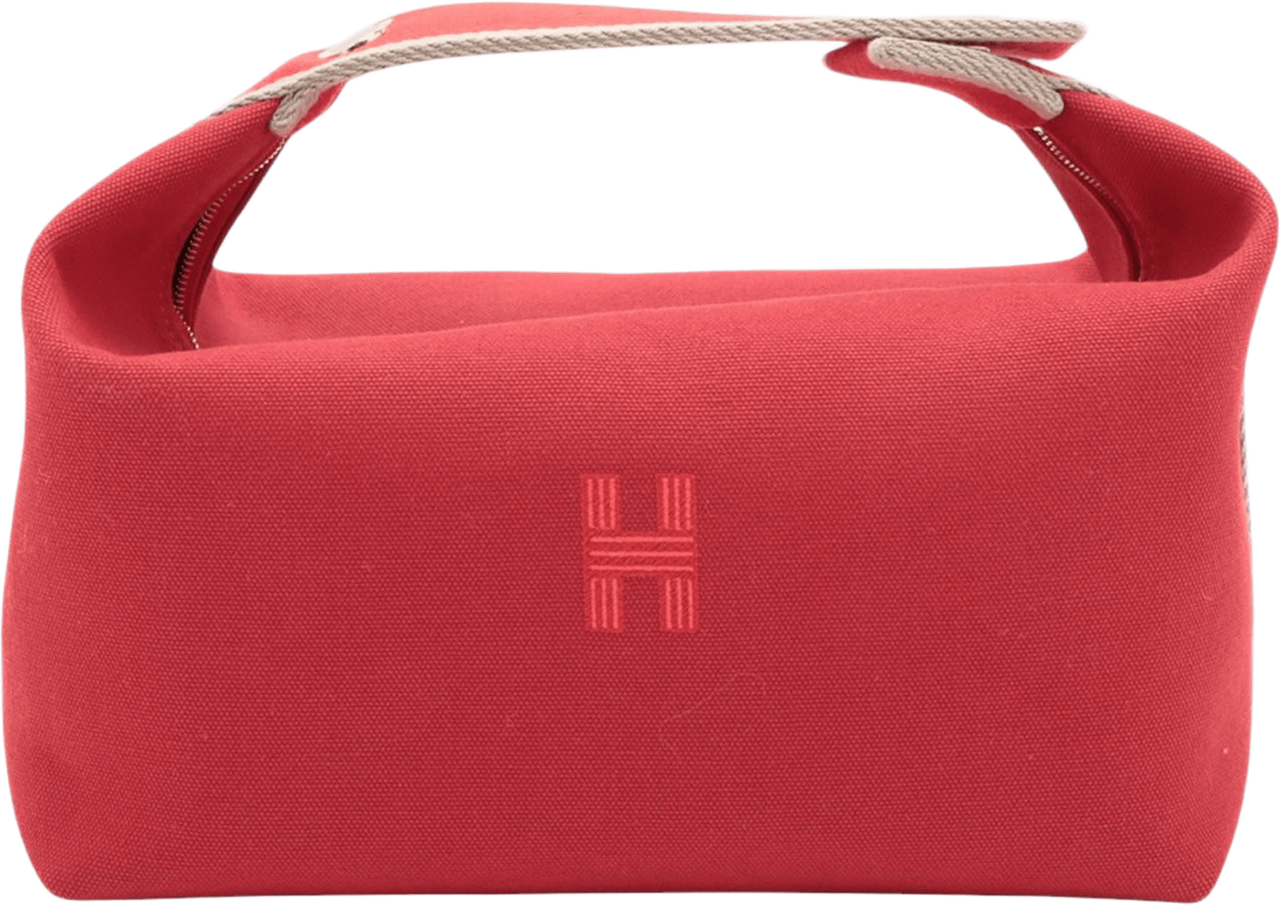 Hermès Large Toile Bride A Brac Case, från Luxclusif, i färgen röd.