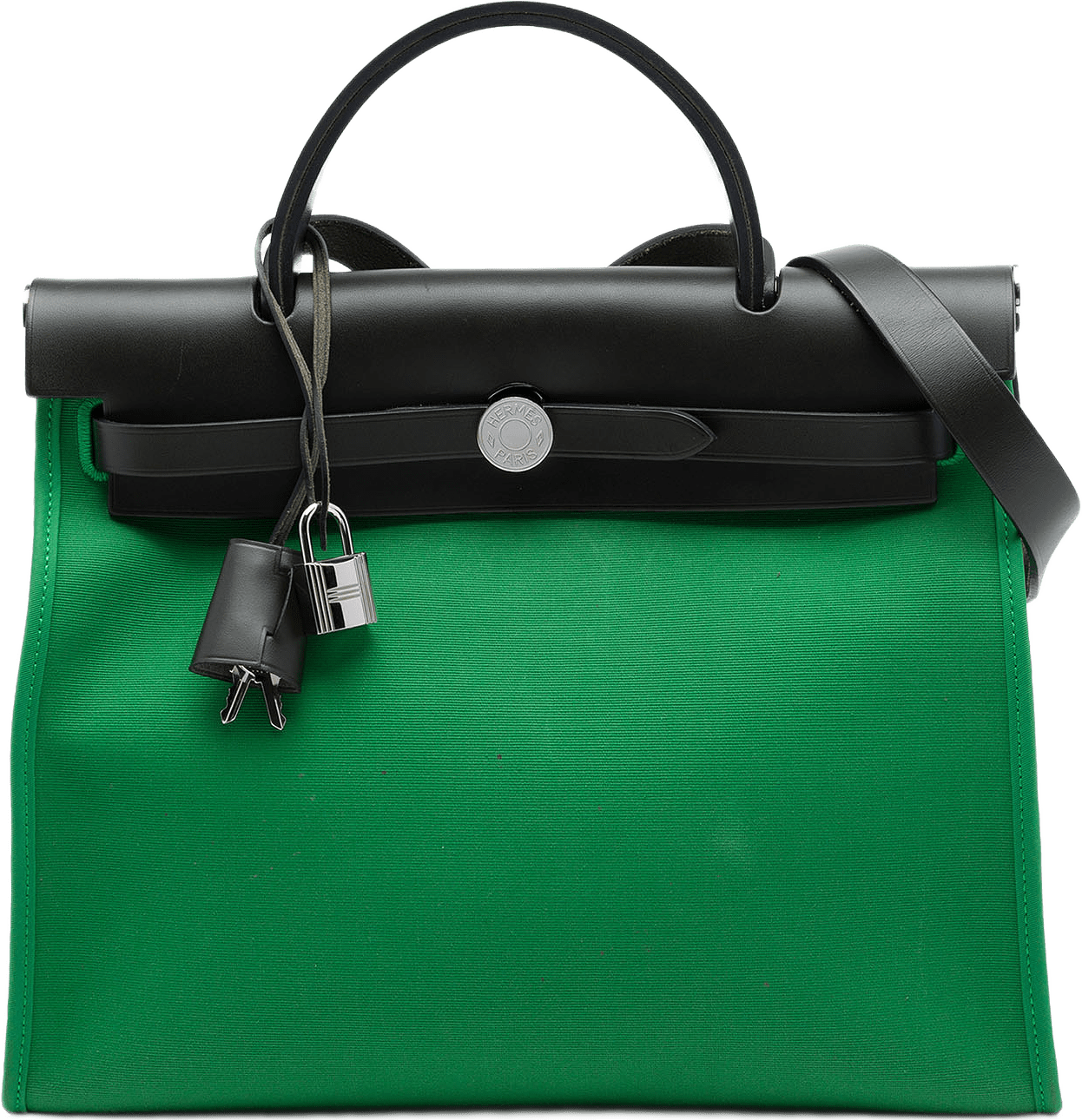 Hermès Toile Herbag Zip 31, från Luxclusif, i färgen grön.