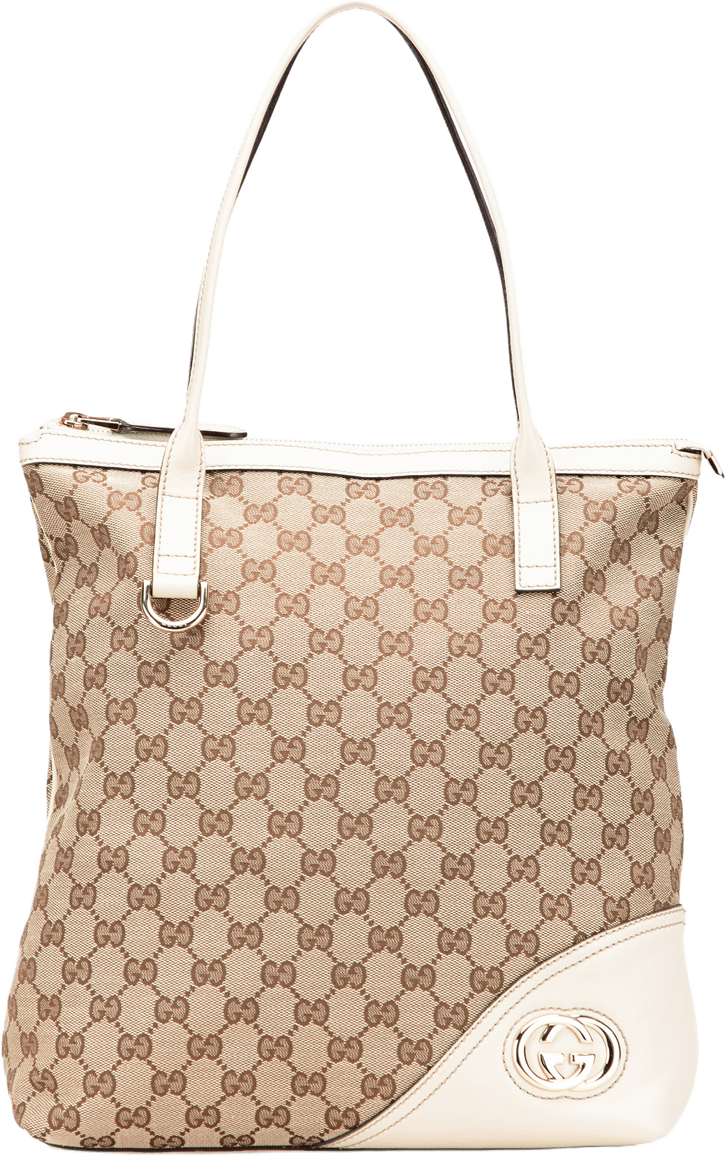 Gucci Gg Canvas Britt Tote, från Luxclusif, i färgen beige.