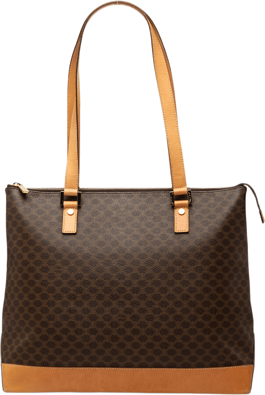 Celine Macadam Coated Canvas Tote, från Luxclusif, i färgen brun.
