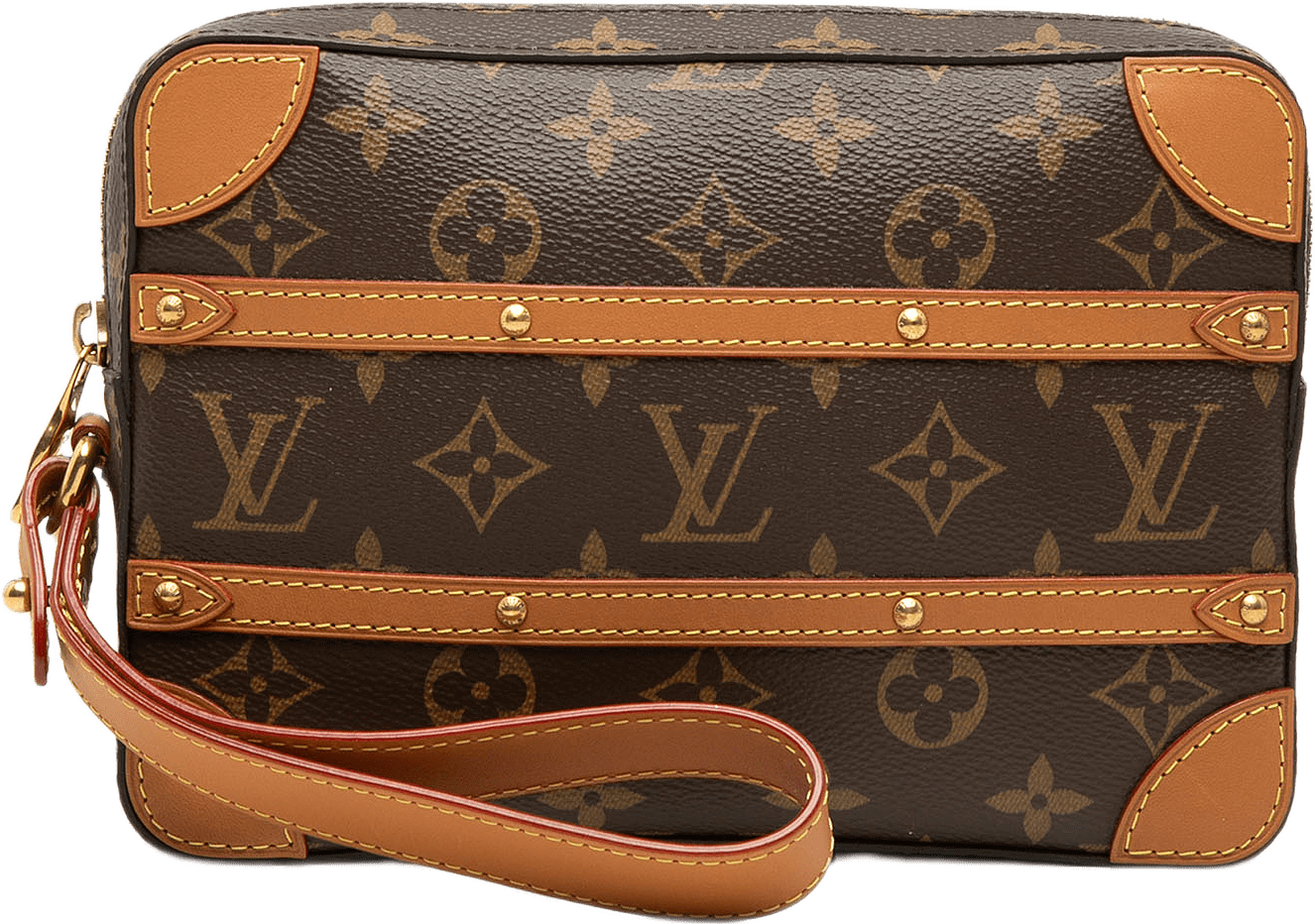 Louis Vuitton Monogram Soft Trunk Pouch, från Luxclusif, i färgen brun.