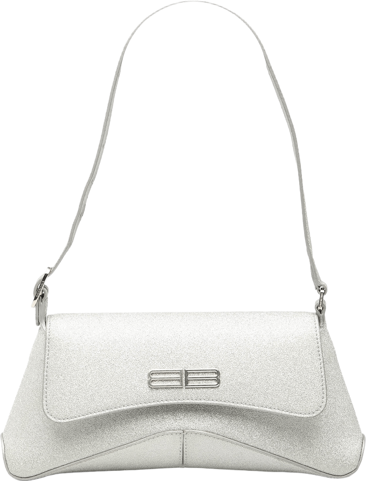 Balenciaga Small Glitter Fabric Xx Flap, från Luxclusif, i färgen silver.