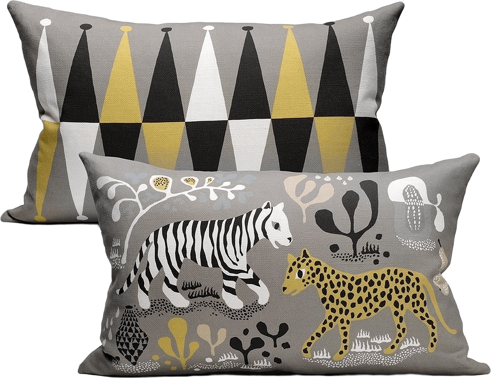 Kuddfodral Brilla 60x40cm Grå/multi, från Littlephant, i färgen grey/black.