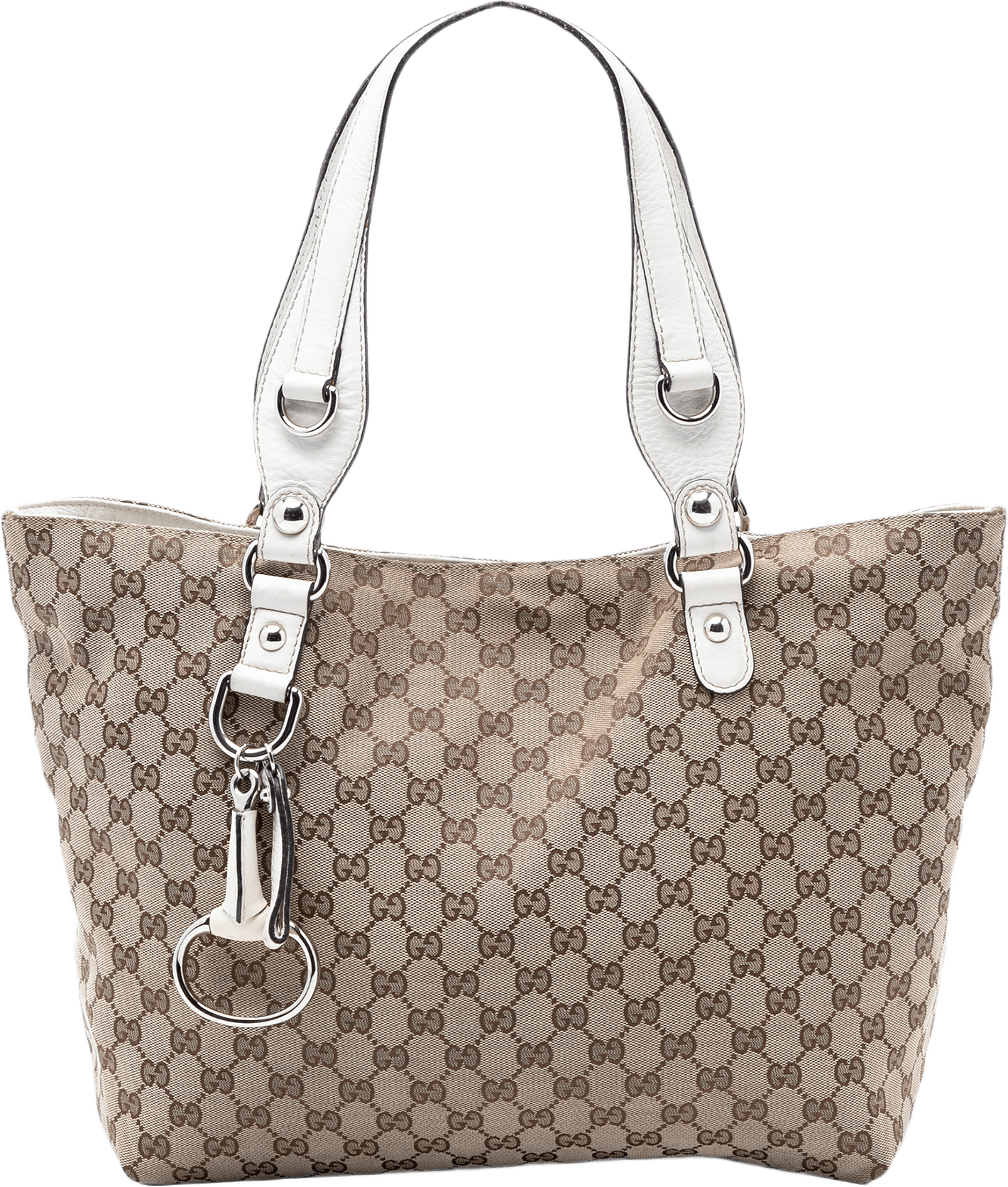 Gucci Medium Gg Canvas Icon Bit Tote, från Luxclusif, i färgen beige.