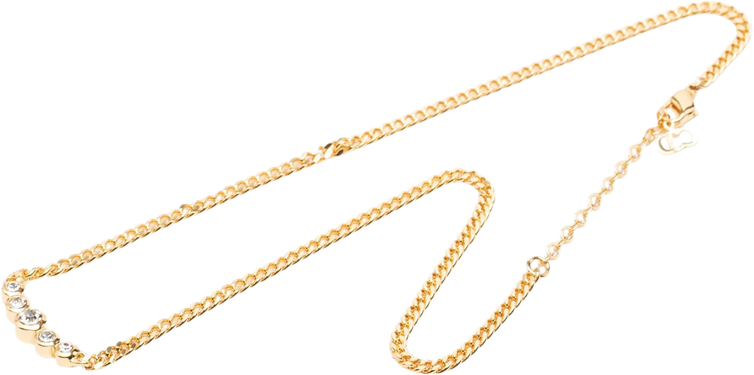 Dior Gold Plated Strass Pendant Necklace, från Luxclusif, i färgen guld.