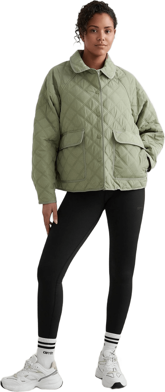 Pale Khaki Quilted Femme Jacket, från aim'n, i färgen pale khaki.
