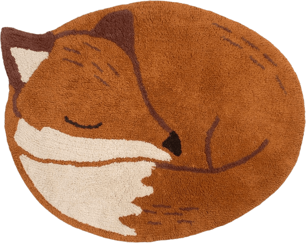 Tufted Rug - Freya The Fox, från Filibabba, i färgen orange,white.
