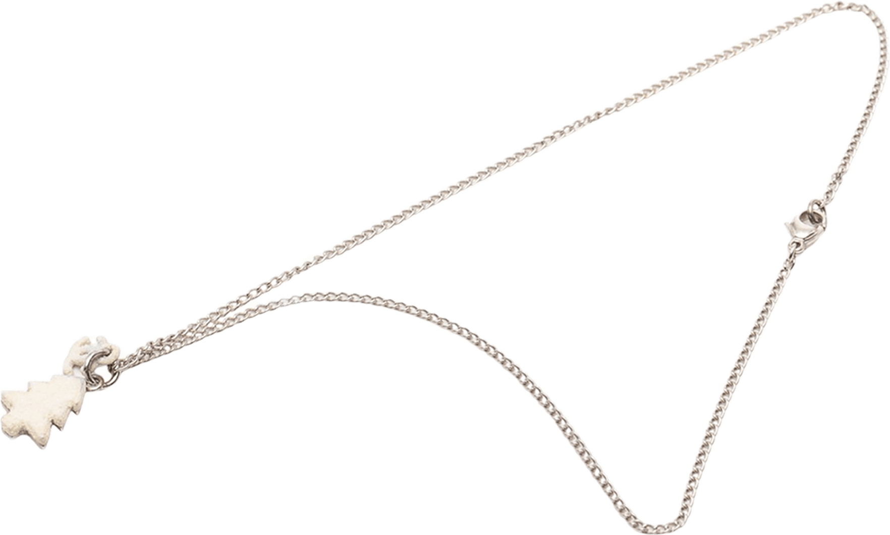 Chanel Silver Plated Cc Christmas Tree Pendant Necklace, från Luxclusif, i färgen silver.