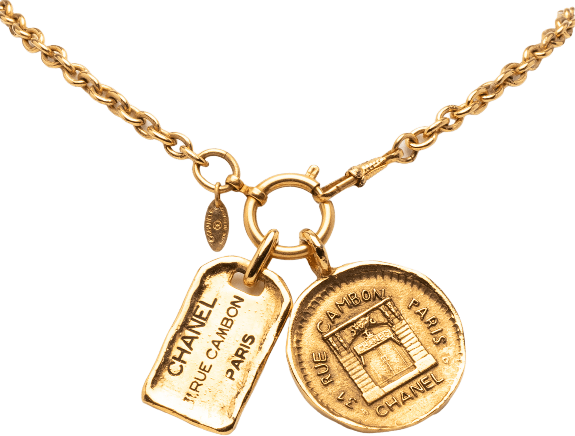 Chanel Gold Plated 31 Rue Cambon Pendant Necklace, från Luxclusif, i färgen gold.