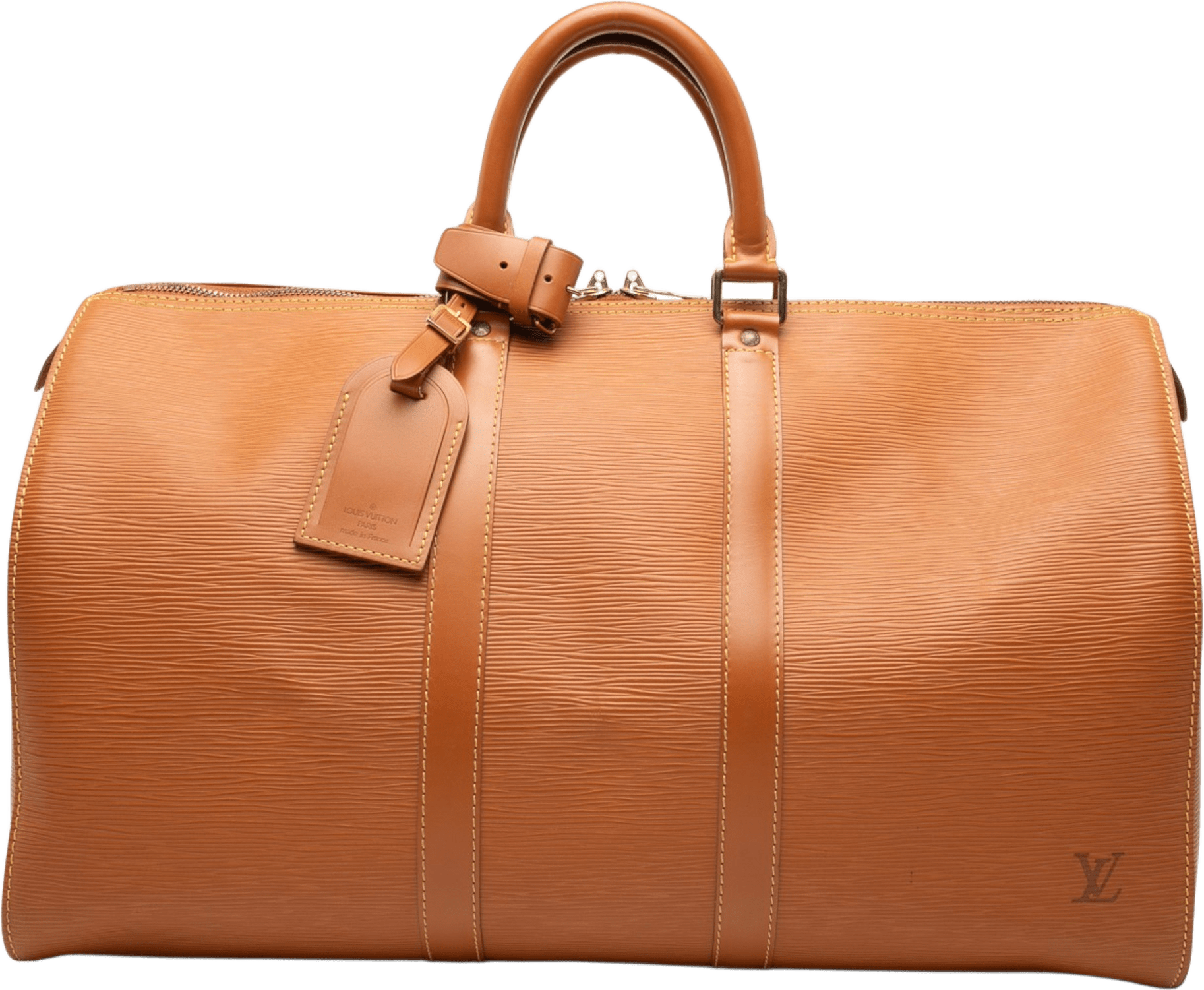 Louis Vuitton Epi Keepall 45, från Luxclusif, i färgen brown.