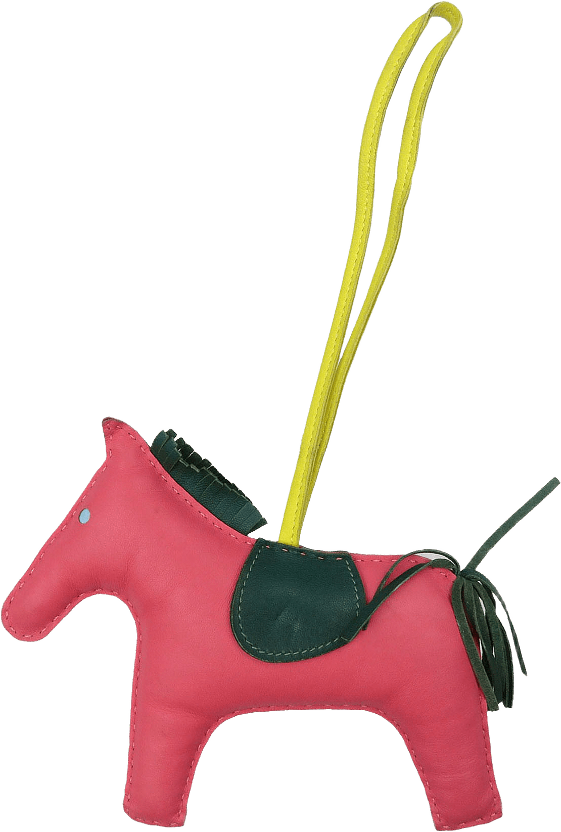 Hermès Milo Lambskin Grigri Rodeo Pegase Bag Charm Gm, från Luxclusif, i färgen pink.