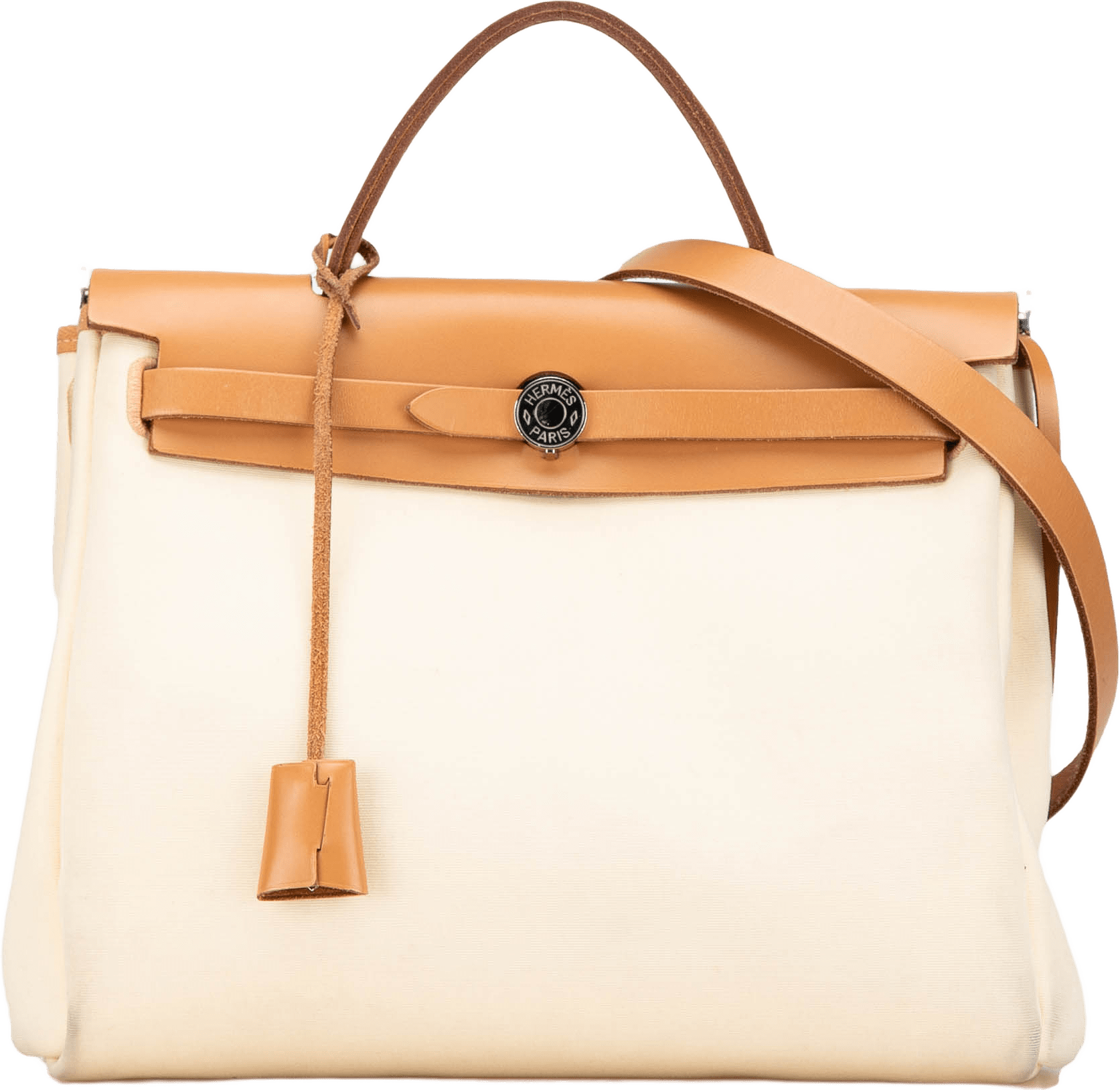 Hermès Toile Herbag Zip 31, från Luxclusif, i färgen beige.