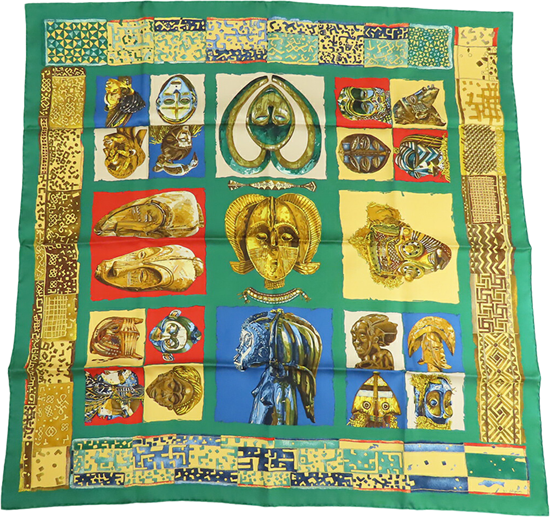 Hermès Persona Silk Scarf 90, från Luxclusif, i färgen green.