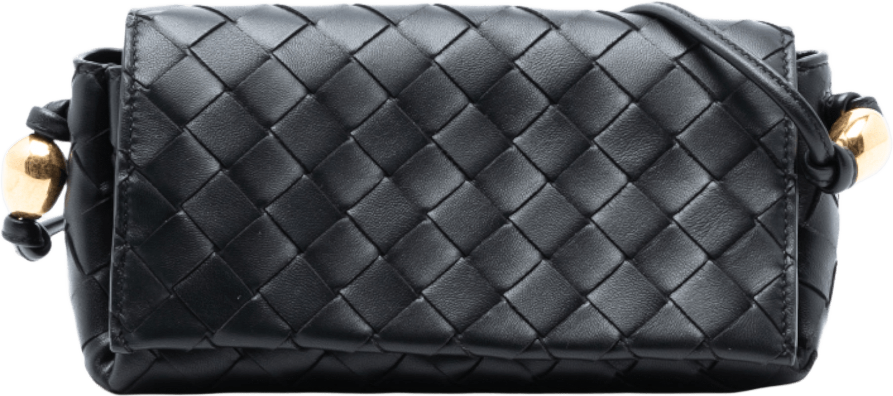 Bottega Veneta Nappa Intrecciato Pouch On Strap Crossbody, från Luxclusif, i färgen black.