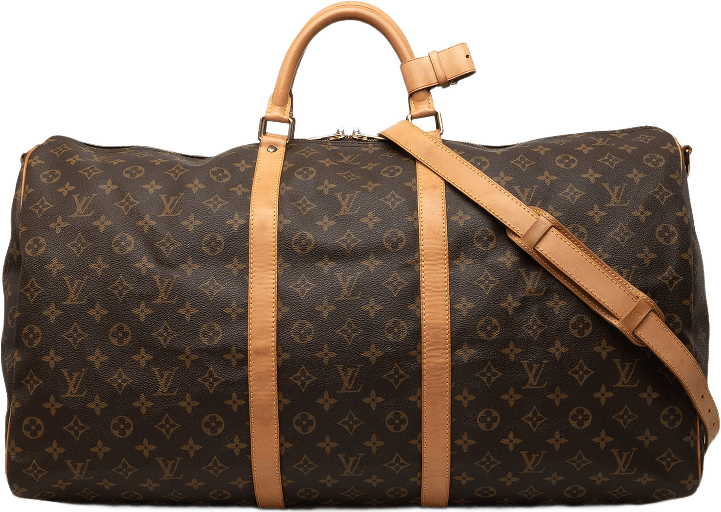 Louis Vuitton Monogram Keepall Bandouliere 60, från Luxclusif, i färgen brun.