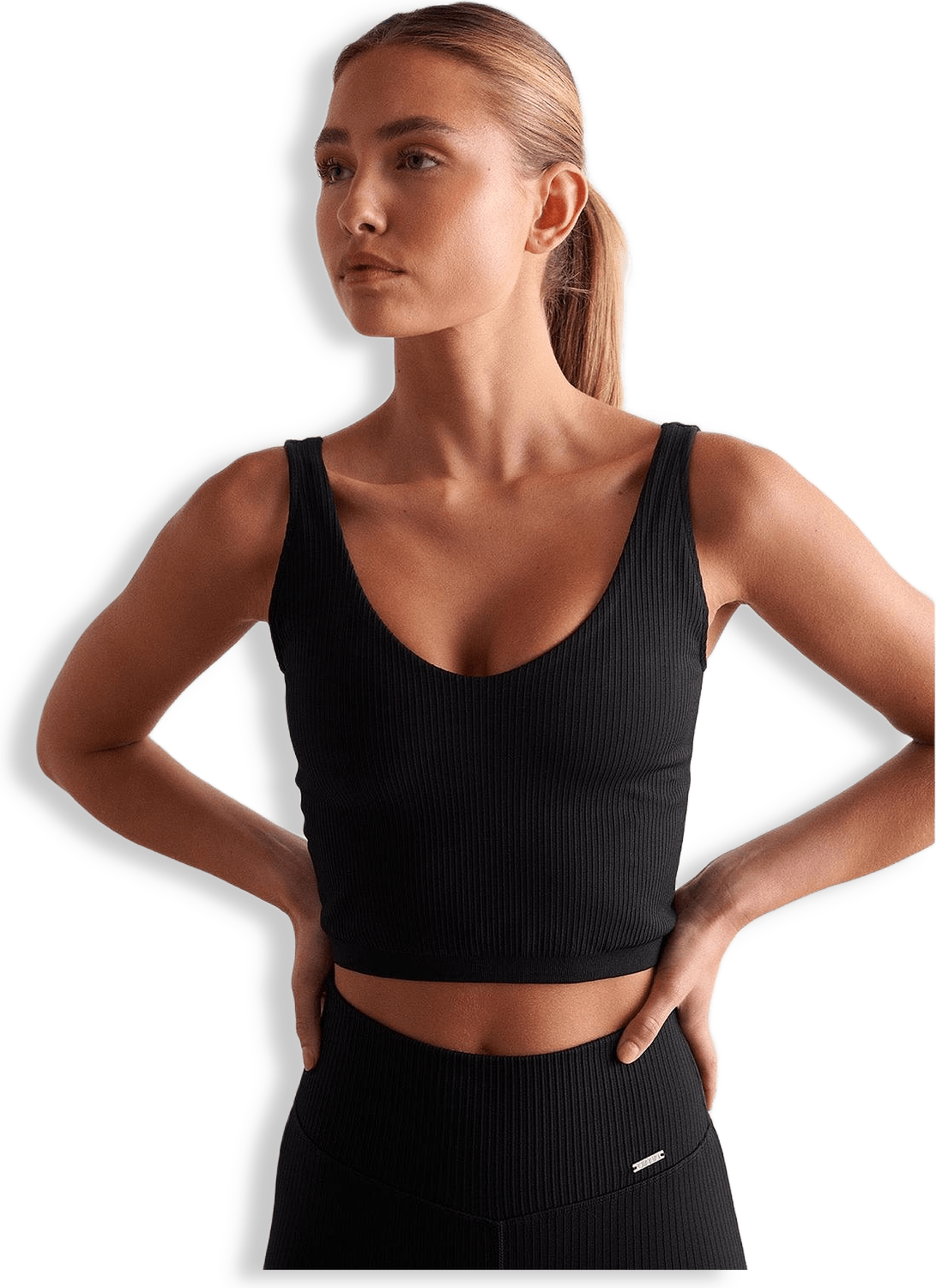 Black Ribbed Seamless Bralette