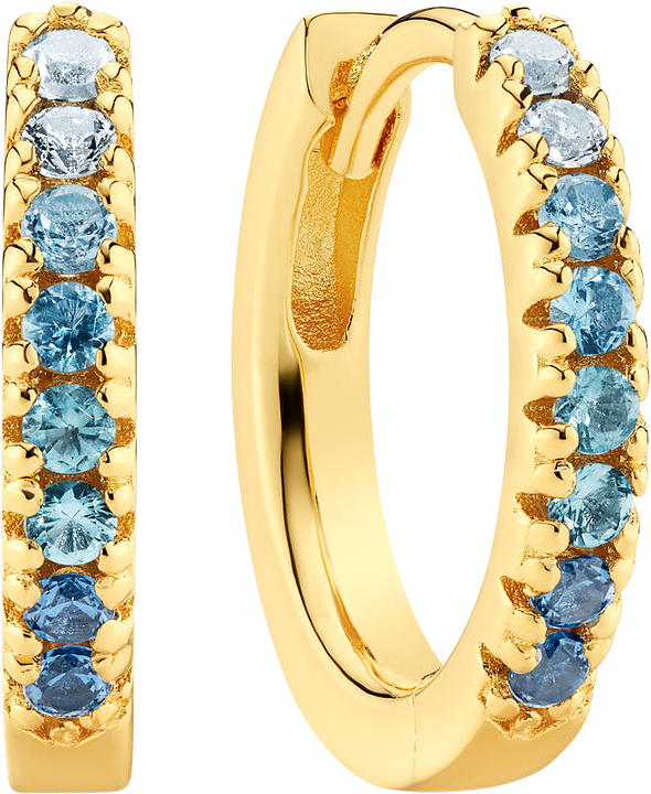 Örhänge Ellera Medio, från Sif Jakobs Jewellery, i färgen blue gradient/ gold.