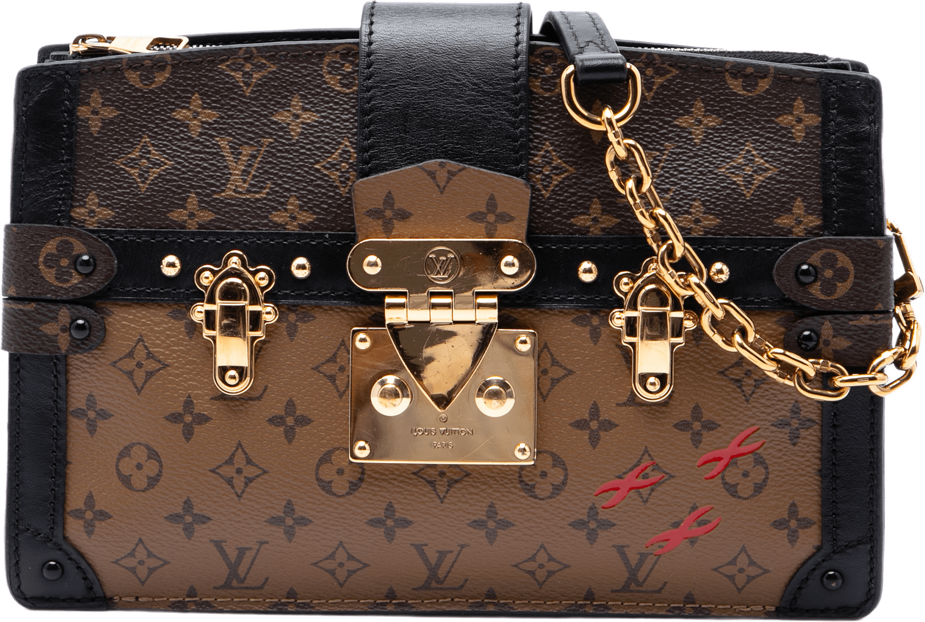 Louis Vuitton Monogram Reverse Trunk Clutch, från Luxclusif, i färgen brun.