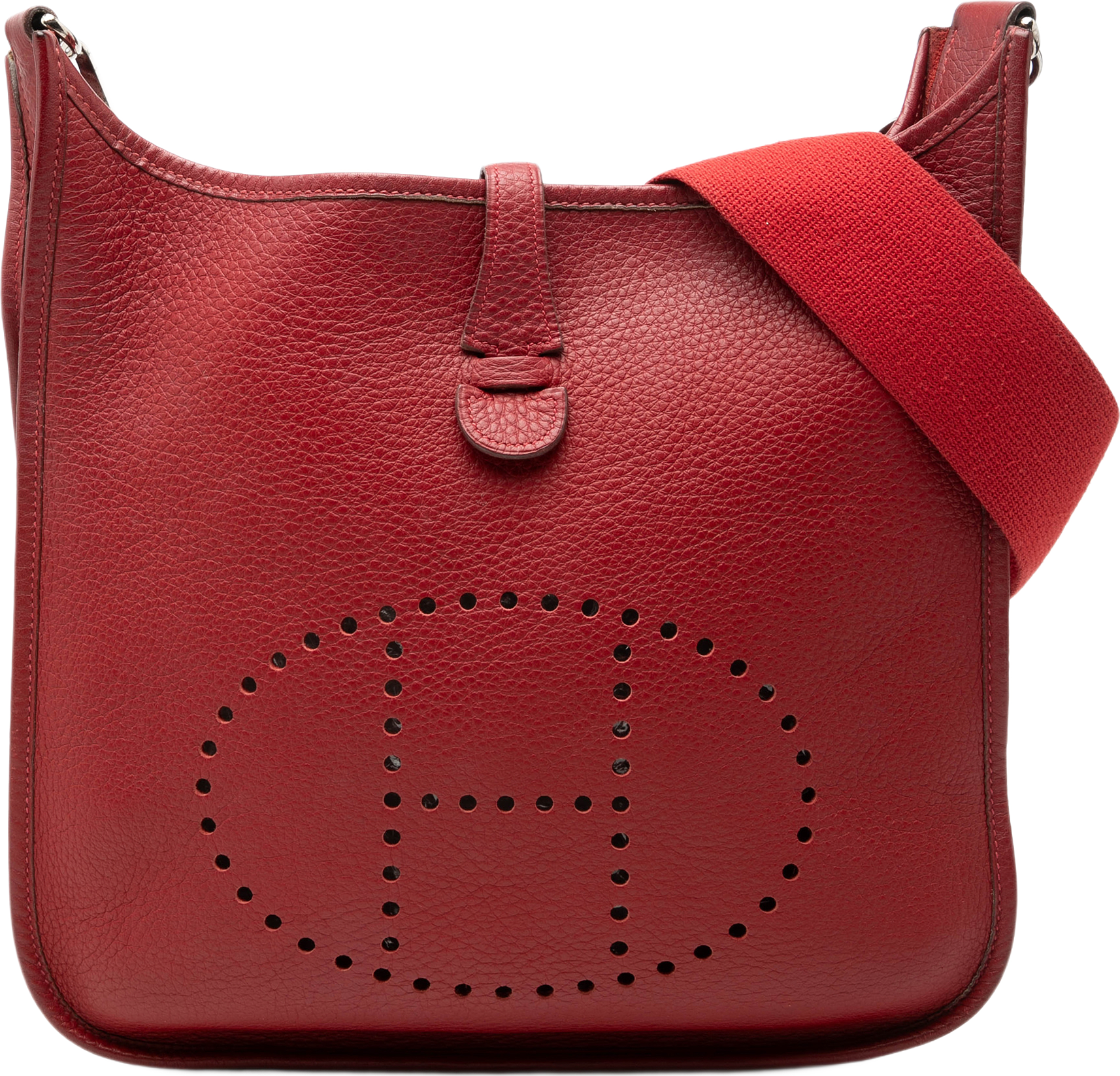Hermès Clemence Evelyne Ii Pm, från Luxclusif, i färgen dark red.