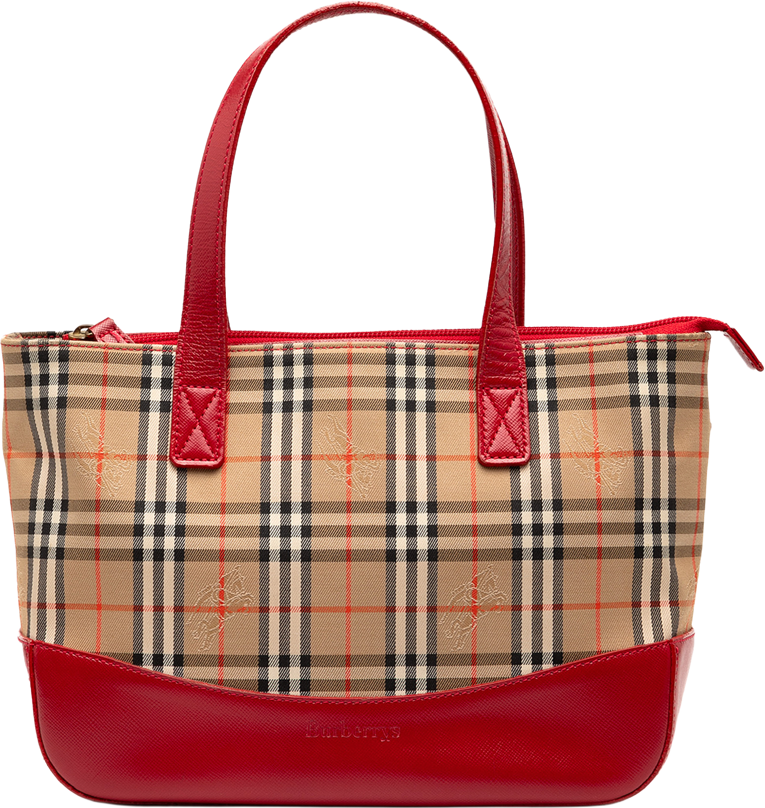 Burberry Haymarket Check Canvas Tote, från Luxclusif, i färgen beige.