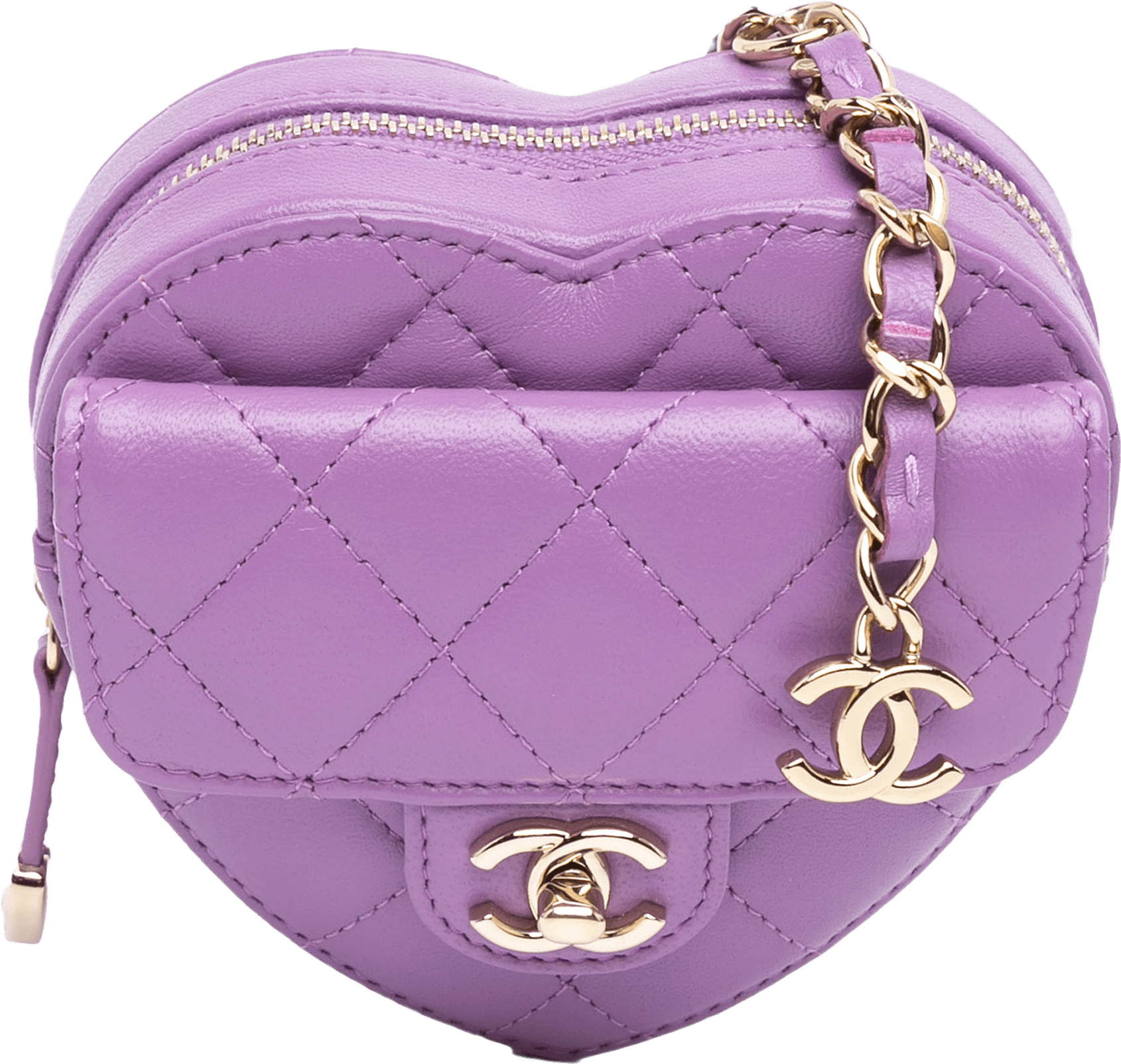 Chanel Mini Lambskin Cc In Love Heart Belt Bag