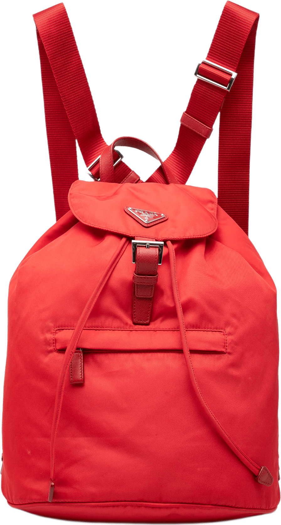 Prada Tessuto Backpack, från Luxclusif, i färgen röd.