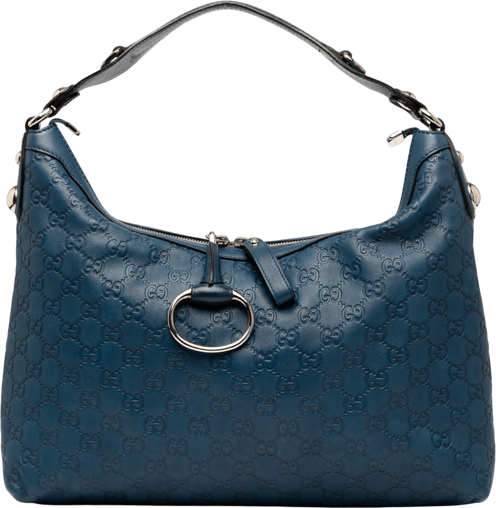Gucci Medium Guccissima Icon Bit Satchel, från Luxclusif, i färgen blue.